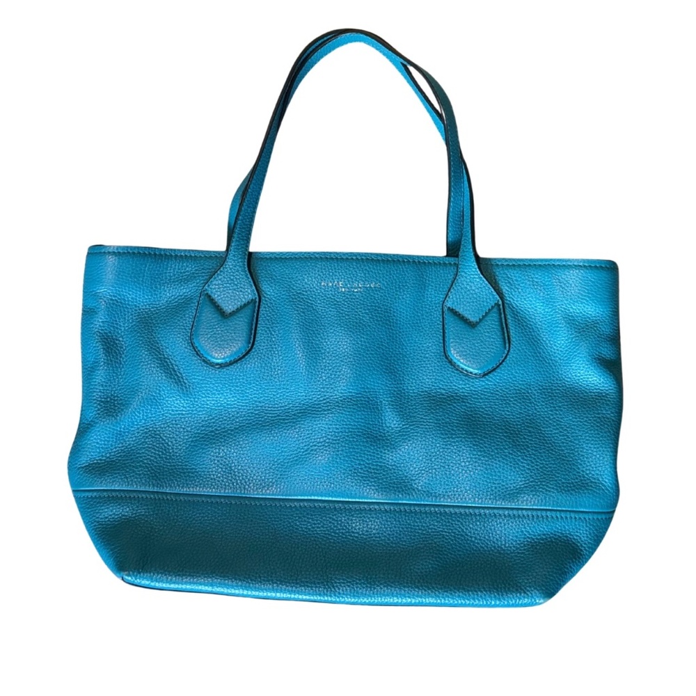 Marc Jacobs Blue Pebbled Leather Large Tote Shoulder Bag Work School Travel